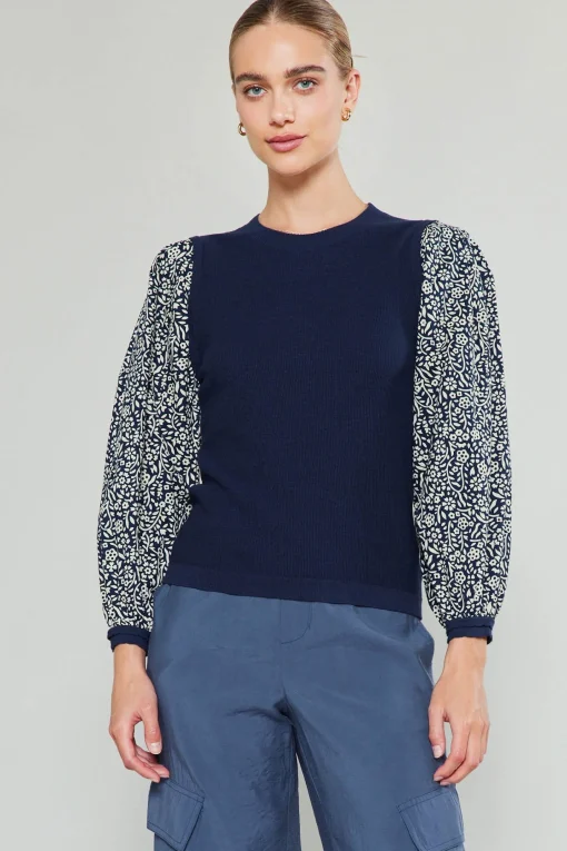 Contrast Sleeve Sweater Top