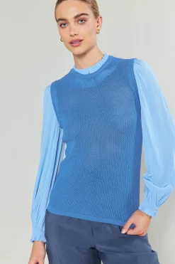 Contrast Sleeve Sweater Top