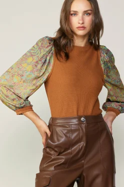 Contrast Sleeve Sweater Top