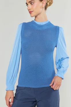 Contrast Sleeve Sweater Top