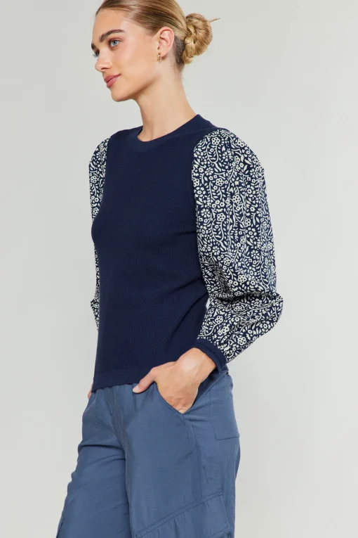 Contrast Sleeve Sweater Top