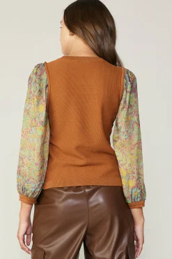 Contrast Sleeve Sweater Top