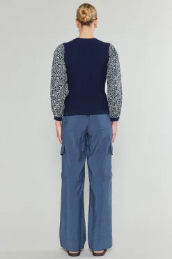 Contrast Sleeve Sweater Top