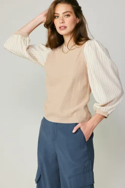 Contrast Sweater Top