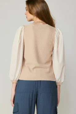 Contrast Sweater Top