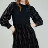 Contrast Velvet Foil Mini Dress