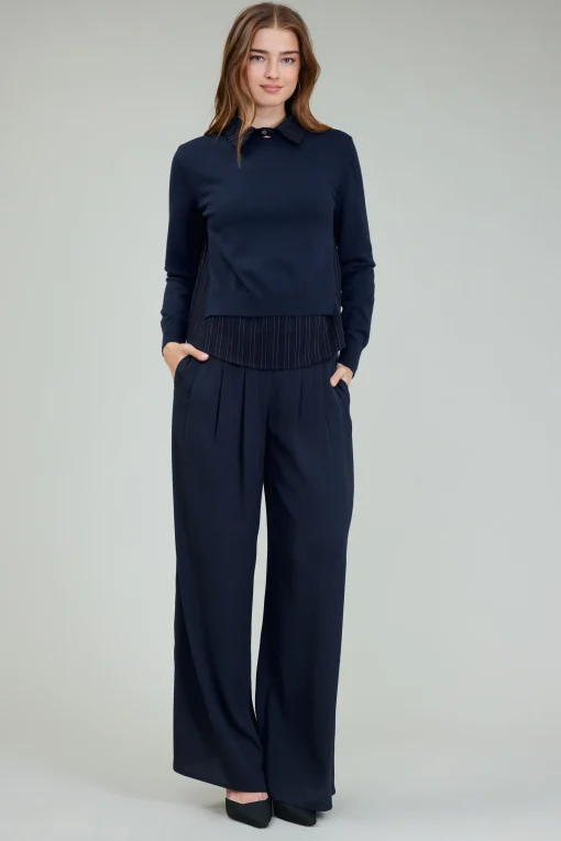 Corduroy Knit & Woven Top