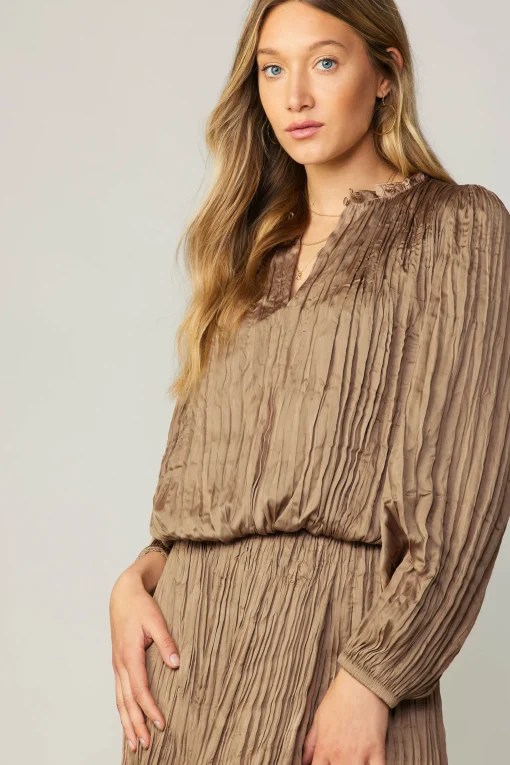 Crinkle Plisse Blouse