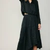 Crinkle Plisse Midi Skirt