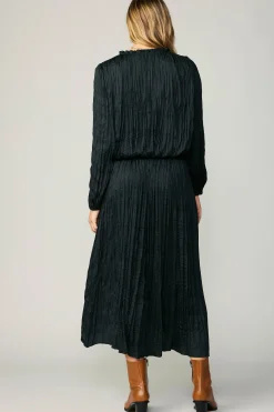 Crinkle Plisse Midi Skirt