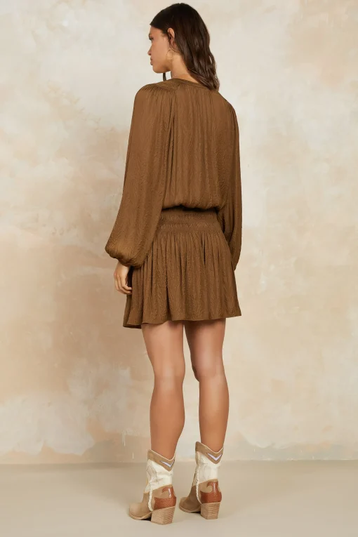 Crinkle Texture Smocked Mini Dress