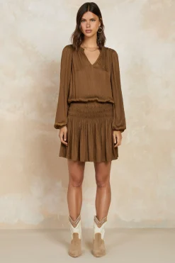 Crinkle Texture Smocked Mini Dress