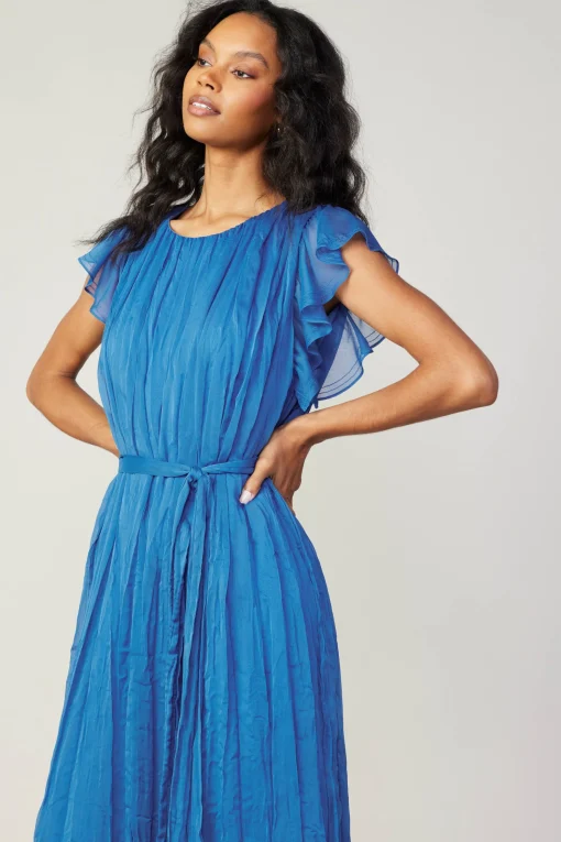 Crinkled Texture Flutter Dress