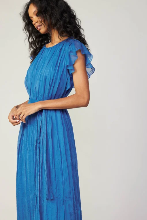 Crinkled Texture Flutter Dress
