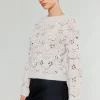 3D Floral Crochet Sweater