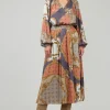 Damask Patterned Midi Skirt