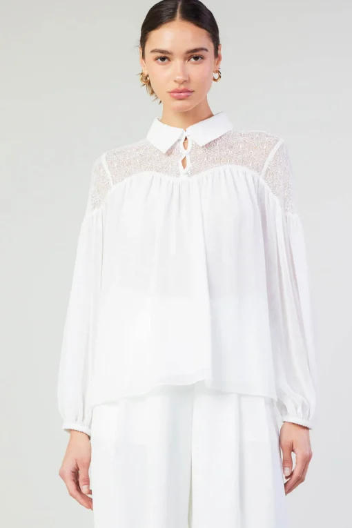 Elyse Lace Yoke Blouse