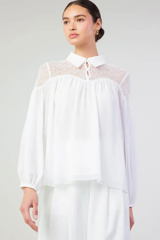 Elyse Lace Yoke Blouse