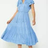 Everleigh Flutter Sleeve Midi Dress