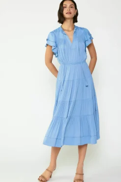 Everleigh Flutter Sleeve Midi Dress