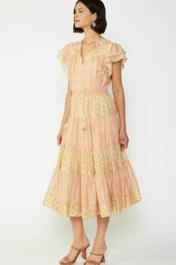 Everleigh Flutter Sleeve Midi Dress