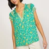 Floral Border Print Top
