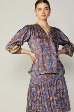 Floral Border Print Top