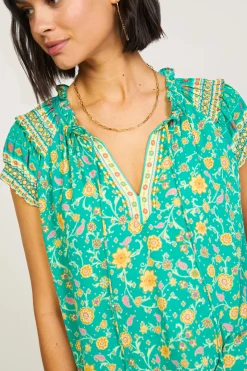 Floral Border Print Top