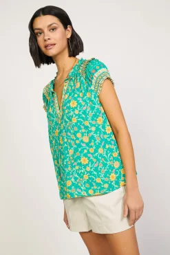 Floral Border Print Top