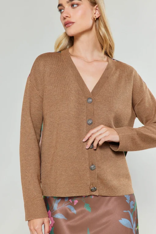 Floral Contrast Cardigan