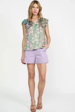 Floral Gradient Ruffled Blouse