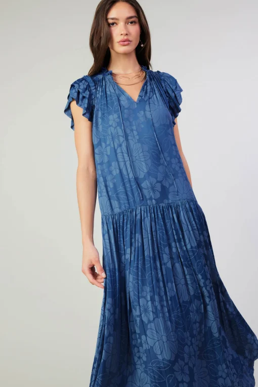 Floral Jacquard Maxi Dress
