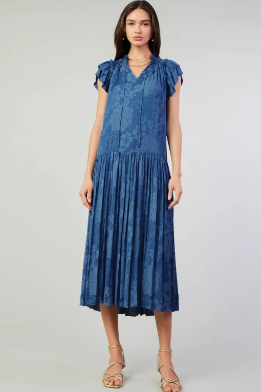 Floral Jacquard Maxi Dress