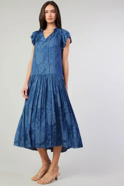 Floral Jacquard Maxi Dress