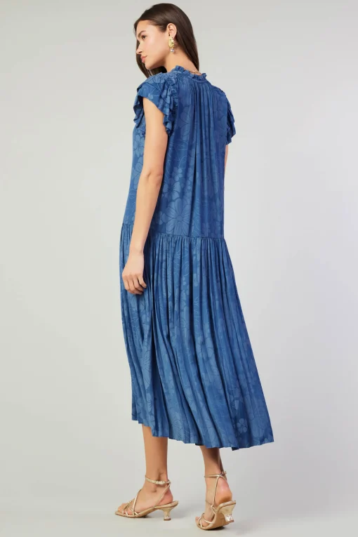 Floral Jacquard Maxi Dress