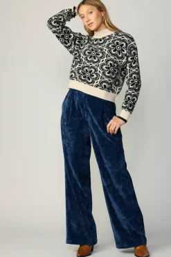 Floral Mock Neck Sweater