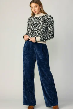 Floral Mock Neck Sweater