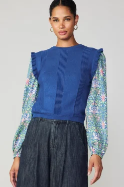 Floral Nouveau Contrast Top
