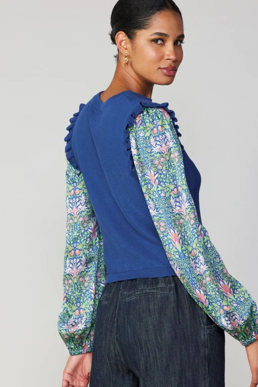 Floral Nouveau Contrast Top