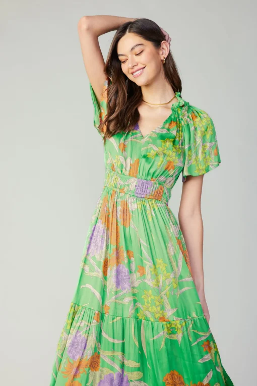 Floral Pattern Maxi Dress
