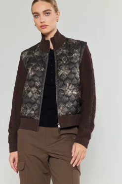 Floral Patterned Sweater Jacket
