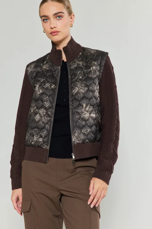 Floral Patterned Sweater Jacket
