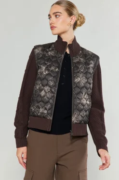 Floral Patterned Sweater Jacket