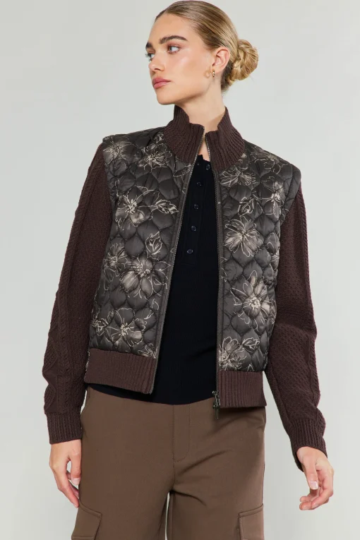 Floral Patterned Sweater Jacket