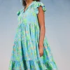 Floral Print Tiered Mini Dress