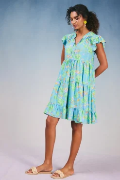 Floral Print Tiered Mini Dress