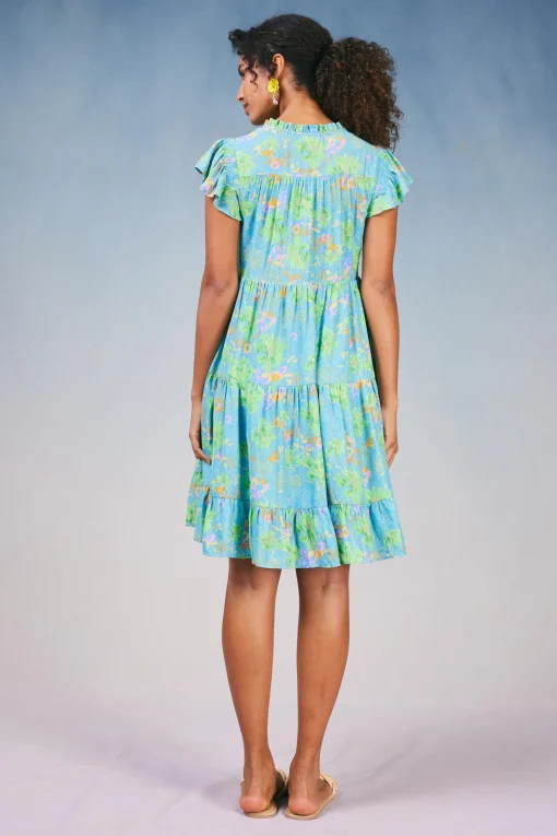 Floral Print Tiered Mini Dress