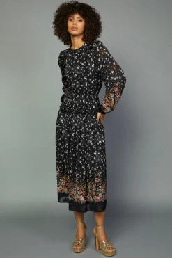 Floral Smocked Midi Dress