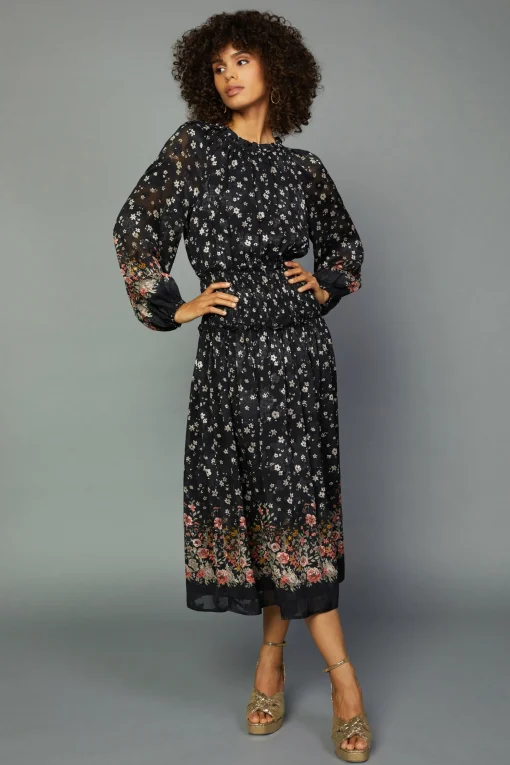 Floral Smocked Midi Dress