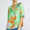 Floral Split Neck Blouse